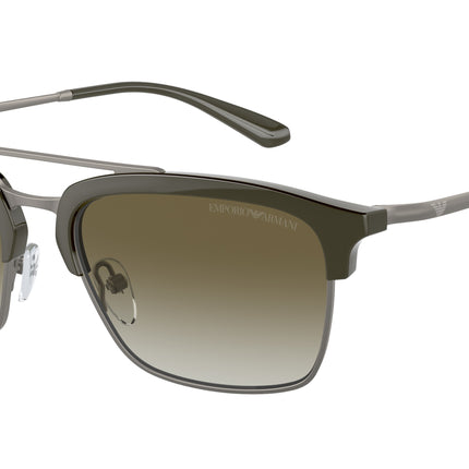 Emporio Armani EA4228 Pilot Sunglasses  30038E-Shiny Green/Matte Gunmetal 55-145-18 - Color Map Green