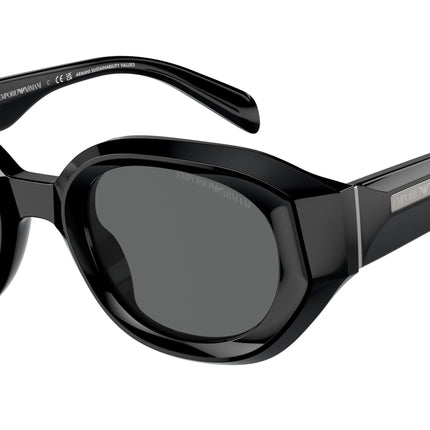 Emporio Armani EA4230U Irregular Sunglasses  501787-Shiny Black 48-145-25 - Color Map Black