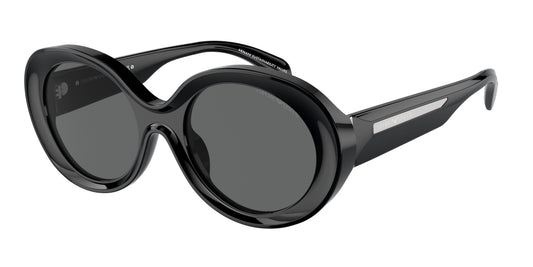 Emporio Armani EA4231U Oval Sunglasses  501787-Shiny Black 53-140-20 - Color Map Black