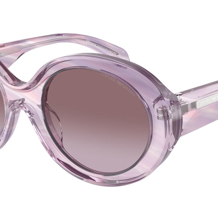 Emporio Armani EA4231U Oval Sunglasses  61558H-Striped Pink 53-140-20 - Color Map Pink
