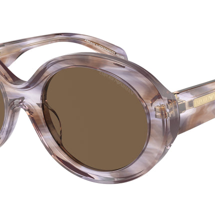 Emporio Armani EA4231U Oval Sunglasses  615673-Striped Brown 53-140-20 - Color Map Tortoise