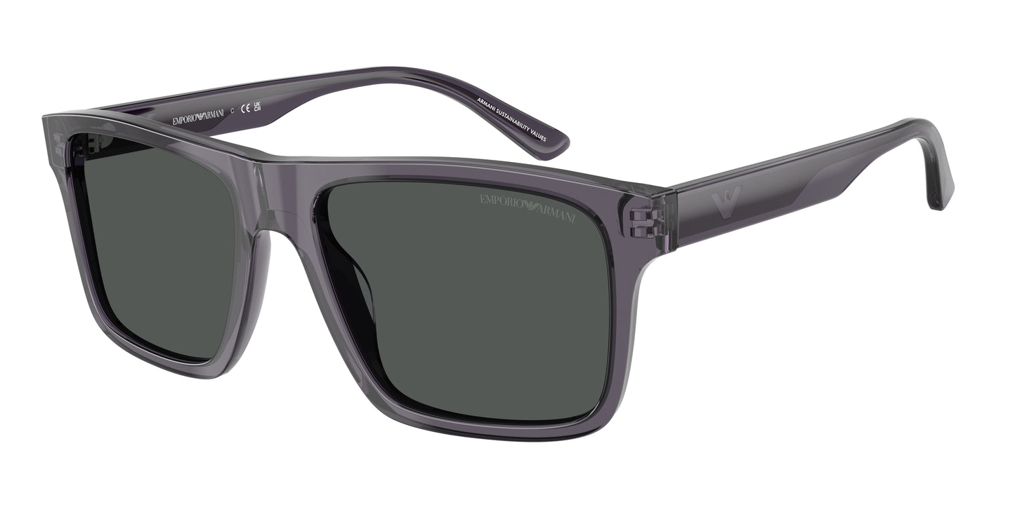 Emporio Armani EA4232F Square Sunglasses  610687-Transparent Dark Grey 57-145-18 - Color Map Grey