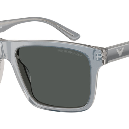 Emporio Armani EA4232F Square Sunglasses  617787-Iridescent Grey 57-145-18 - Color Map Grey