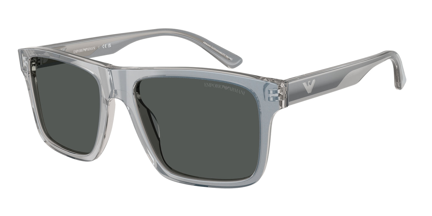 Emporio Armani EA4232F Square Sunglasses  617787-Iridescent Grey 57-145-18 - Color Map Grey