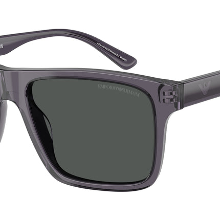 Emporio Armani EA4232 Square Sunglasses  610687-Transparent Dark Grey 57-145-18 - Color Map Grey