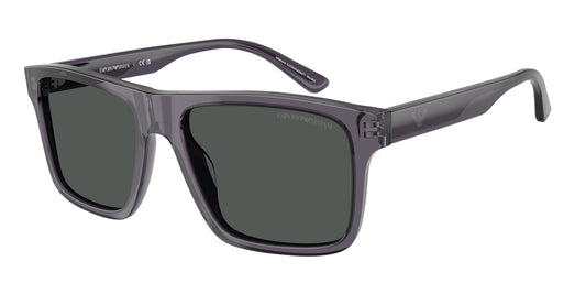 Emporio Armani EA4232 Square Sunglasses  610687-Transparent Dark Grey 57-145-18 - Color Map Grey