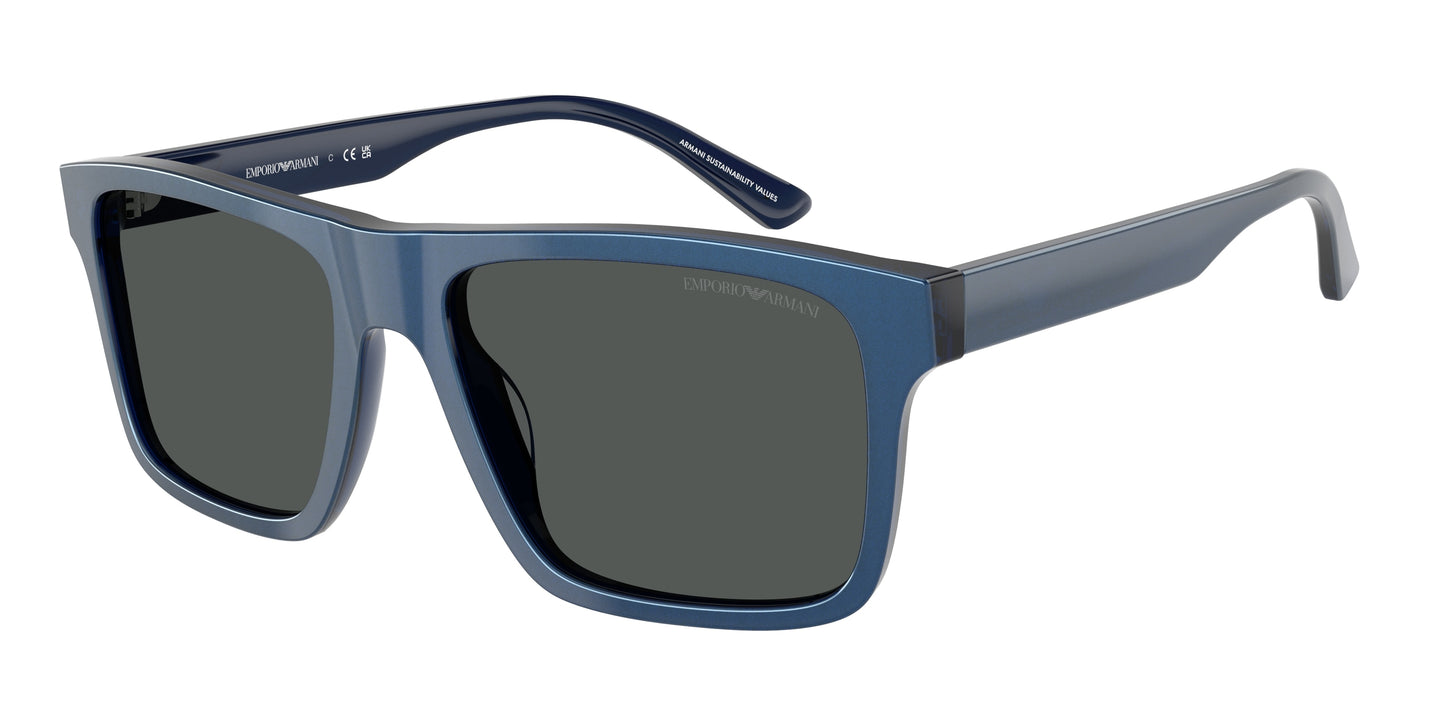 Emporio Armani EA4232 Square Sunglasses  617587-Iridescent Blue 57-145-18 - Color Map Blue