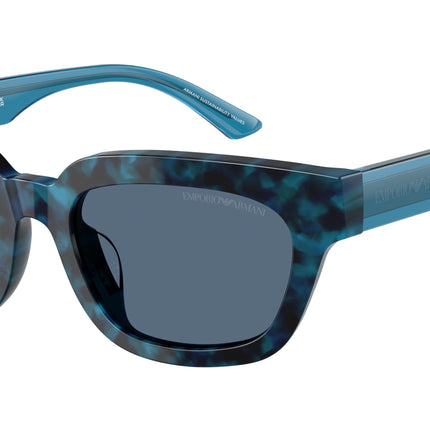 Emporio Armani EA4233U Irregular Sunglasses  618080-Havana Blue 53-140-20 - Color Map Blue