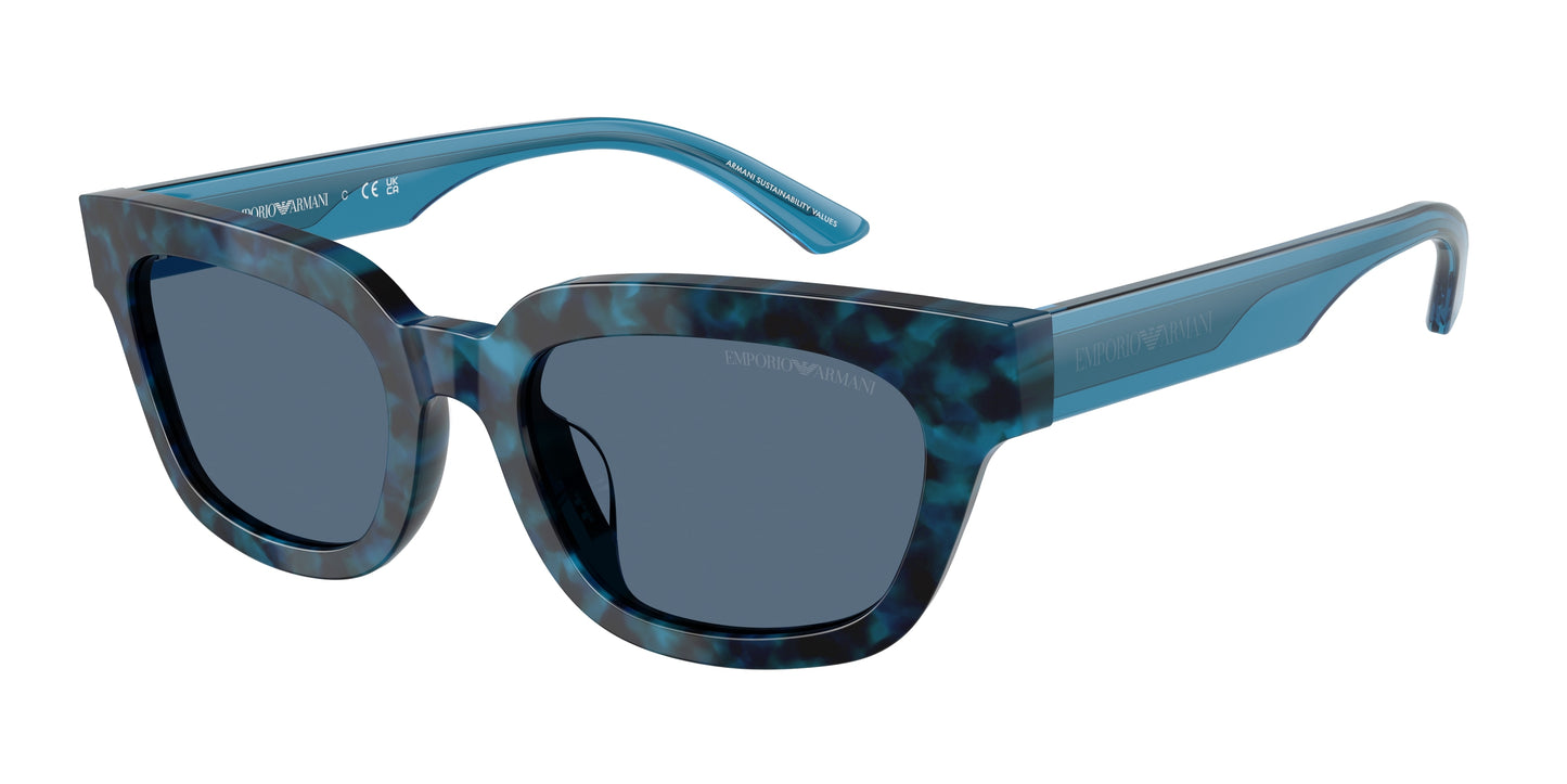 Emporio Armani EA4233U Irregular Sunglasses  618080-Havana Blue 53-140-20 - Color Map Blue