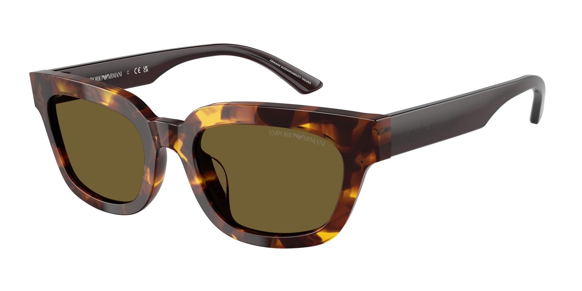 Emporio Armani EA4233U Irregular Sunglasses  618173-Havana Yellow 53-140-20 - Color Map Tortoise