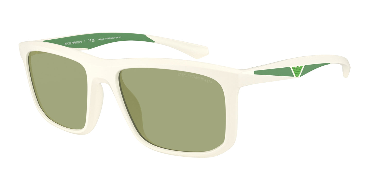 Emporio Armani EA4234U Square Sunglasses  618782-Matte White 57-145-18 - Color Map White