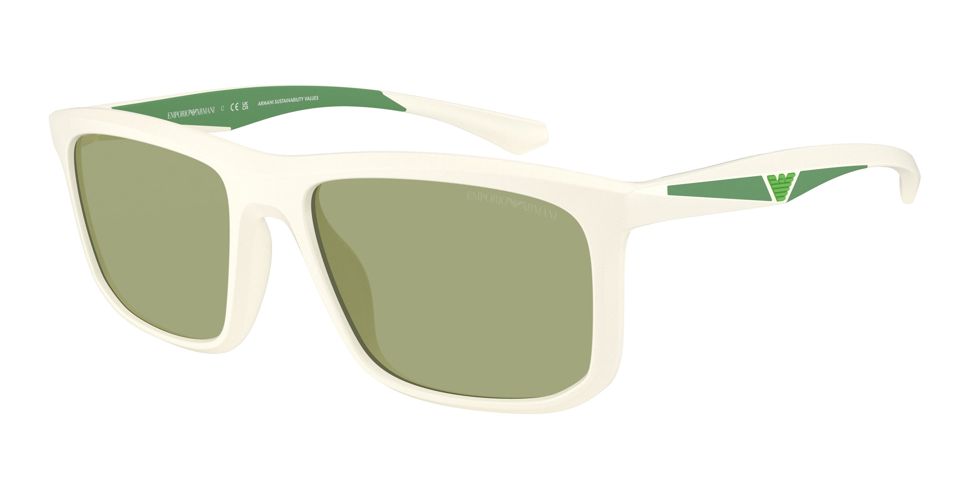 Emporio Armani EA4234U Square Sunglasses  618782-Matte White 57-145-18 - Color Map White