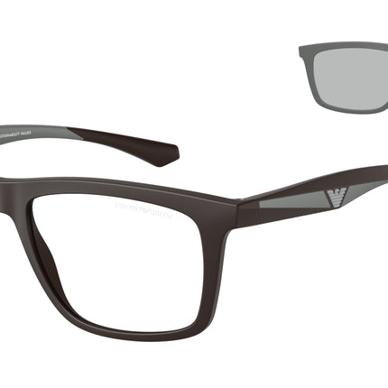 Emporio Armani EA4235F Square Sunglasses  61861W-Matte Brown 55-145-18 - Color Map Brown