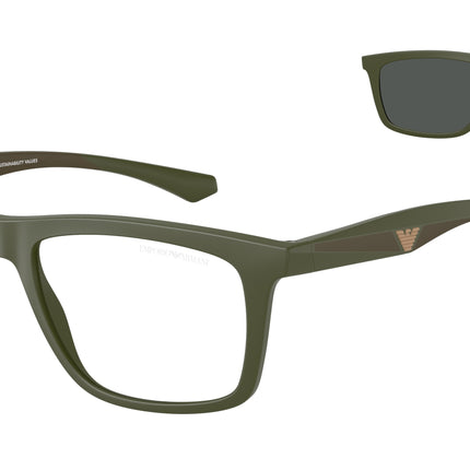 Emporio Armani EA4235 Square Sunglasses  61841W-Matte Green 55-145-18 - Color Map Green