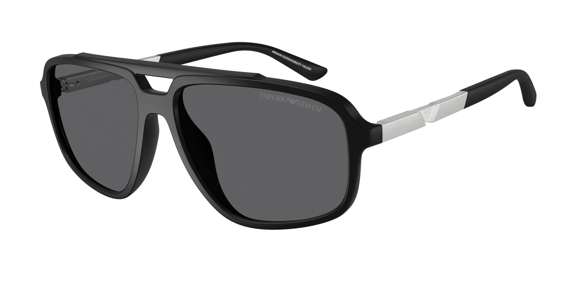 Emporio Armani EA4236U Pilot Sunglasses  5001T3-Matte Black 59-145-15 - Color Map Black