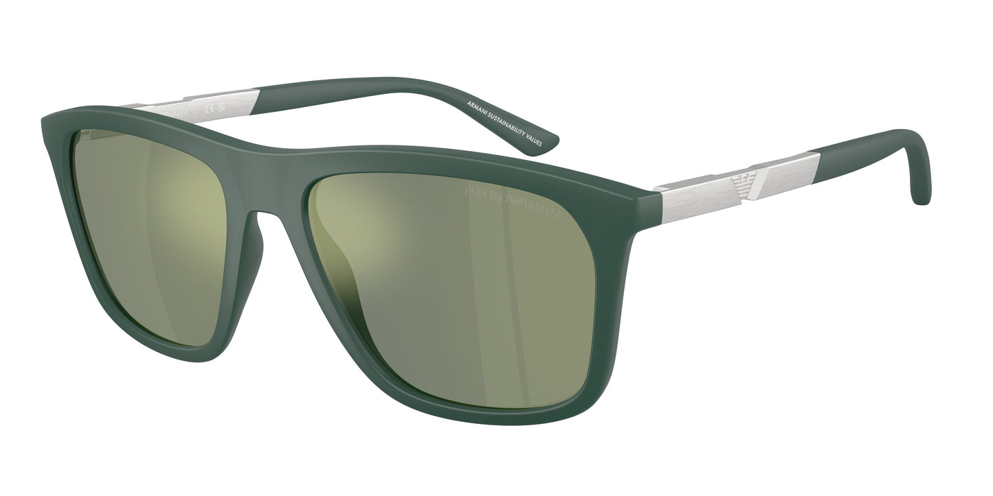 Emporio Armani EA4237 Square Sunglasses  61906R-Matte Dark Green 57-145-18 - Color Map Green