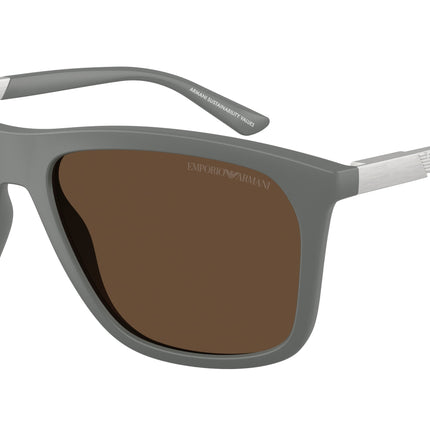 Emporio Armani EA4237 Square Sunglasses  620573-Matte Grey 57-145-18 - Color Map Grey