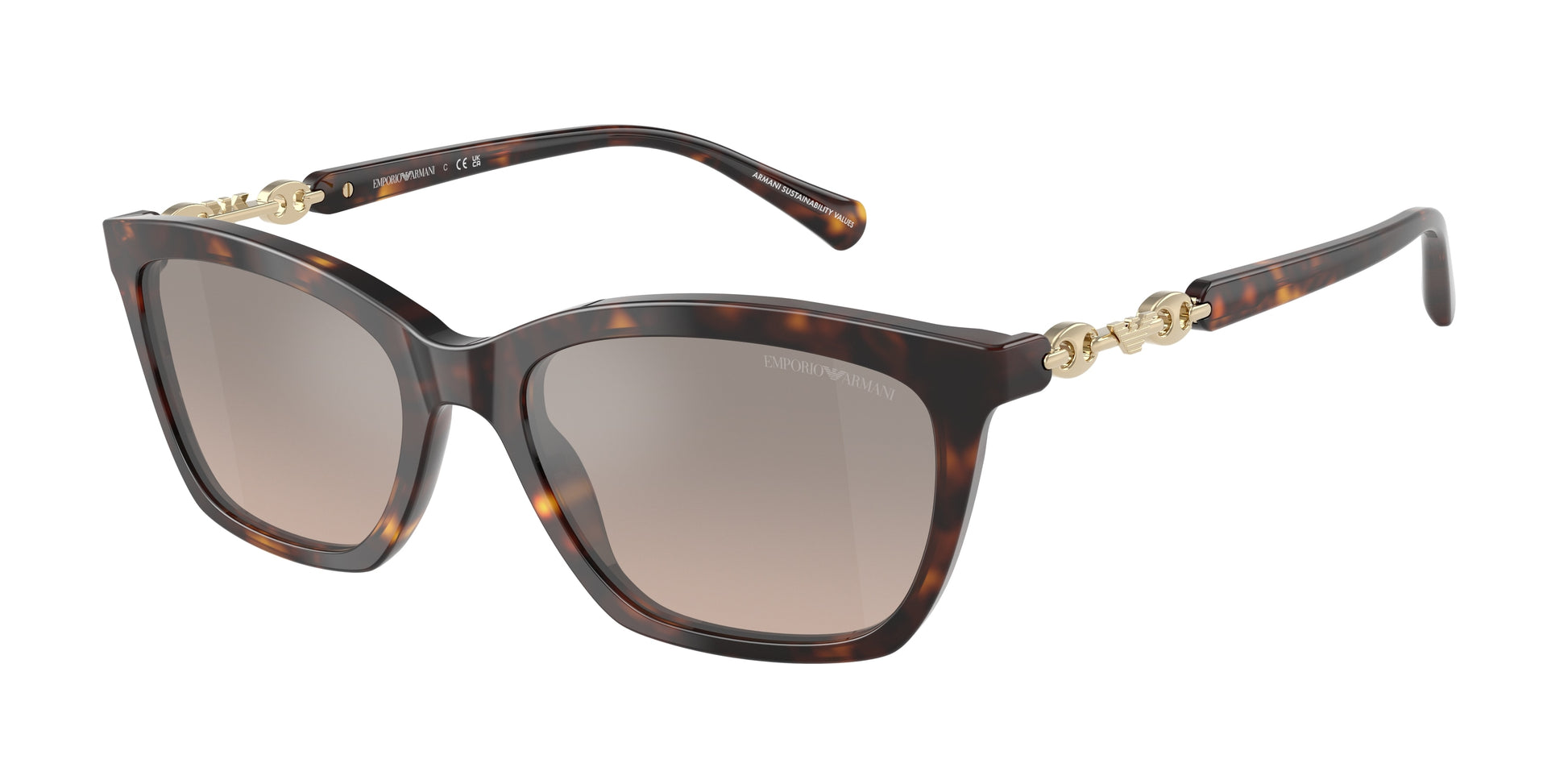 Emporio Armani EA4238F Cat Eye Sunglasses  50266I-Shiny Havana 54-140-18 - Color Map Tortoise