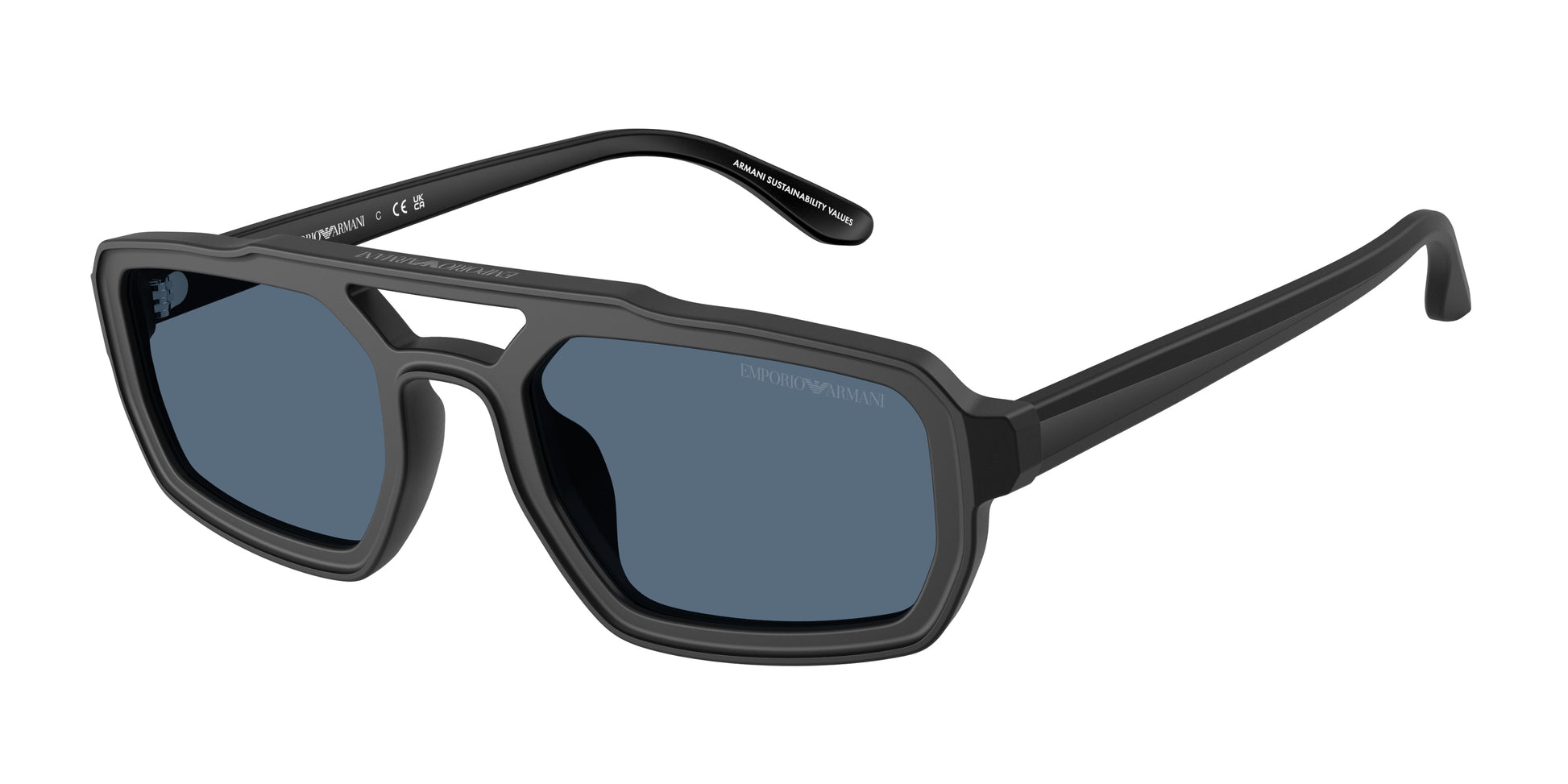 Emporio Armani EA4240U Irregular Sunglasses  501787-Matte Black 53-145-22 - Color Map Black