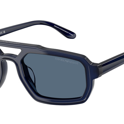 Emporio Armani EA4240U Irregular Sunglasses  620180-Shiny Opal Blue 53-145-22 - Color Map Blue