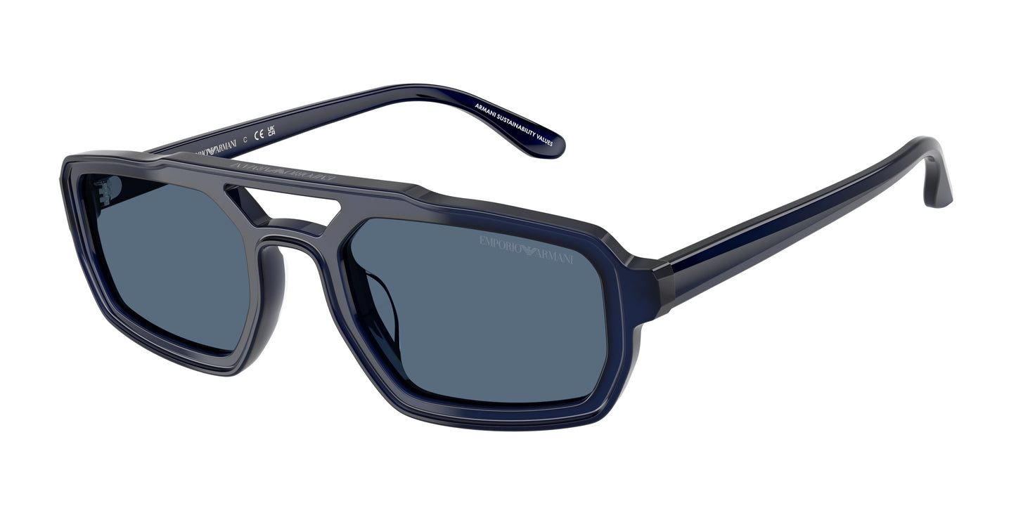 Emporio Armani EA4240U Irregular Sunglasses  620180-Shiny Opal Blue 53-145-22 - Color Map Blue