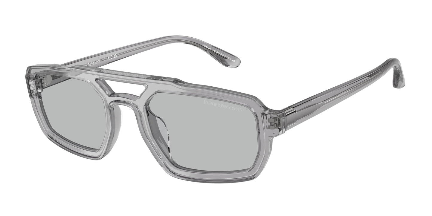 Emporio Armani EA4240U Irregular Sunglasses  620287-Shiny Transparent Grey 53-145-22 - Color Map Grey