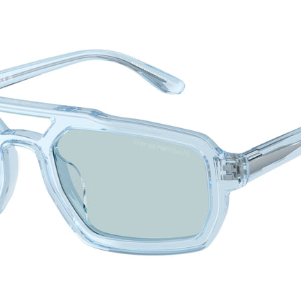 Emporio Armani EA4240U Irregular Sunglasses  6204/1-Shiny Transparent Light Blue 53-145-22 - Color Map Blue