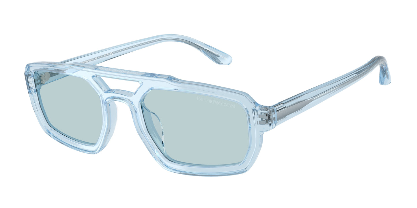 Emporio Armani EA4240U Irregular Sunglasses  6204/1-Shiny Transparent Light Blue 53-145-22 - Color Map Blue