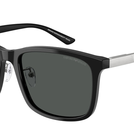 Emporio Armani EA4241D Square Sunglasses  501787-Shiny Black 57-145-19 - Color Map Black