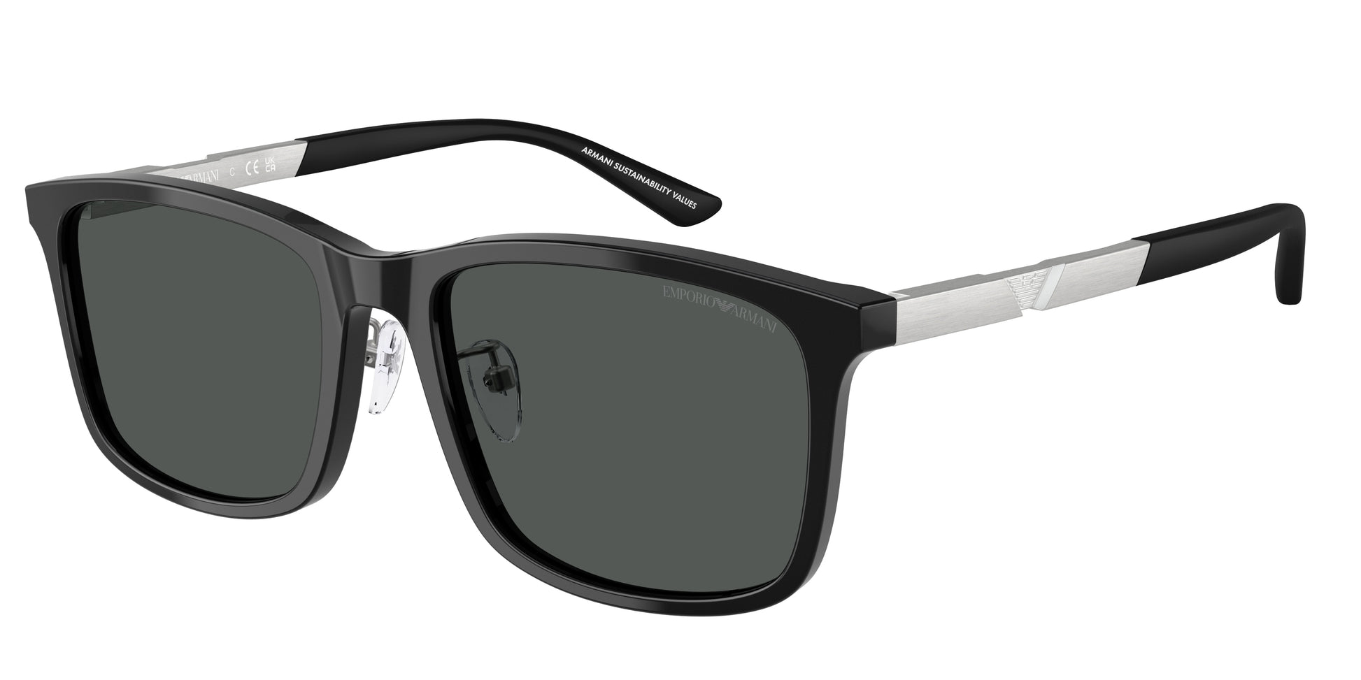 Emporio Armani EA4241D Square Sunglasses  501787-Shiny Black 57-145-19 - Color Map Black