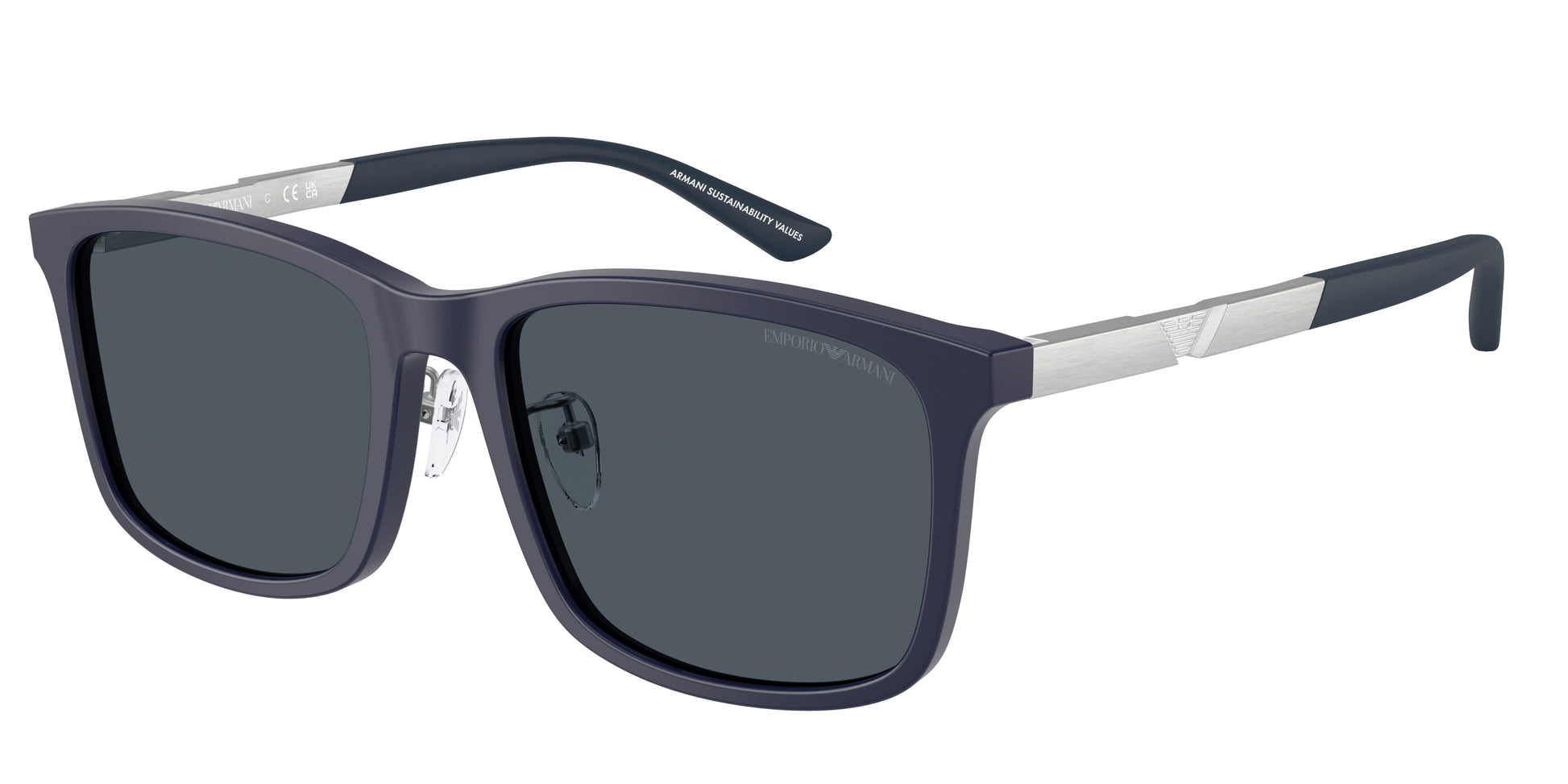 Emporio Armani EA4241D Square Sunglasses  618987-Matte Dark Blue 57-145-19 - Color Map Blue