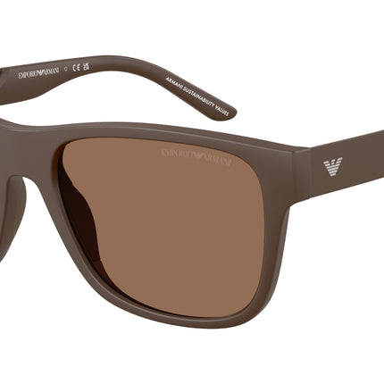 Emporio Armani EA4243F Square Sunglasses  624373-Matte Brown 57-145-19 - Color Map Brown