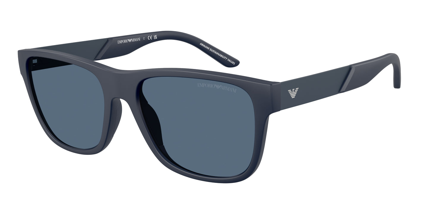 Emporio Armani EA4243F Square Sunglasses  624480-Matte Blue 57-145-19 - Color Map Blue
