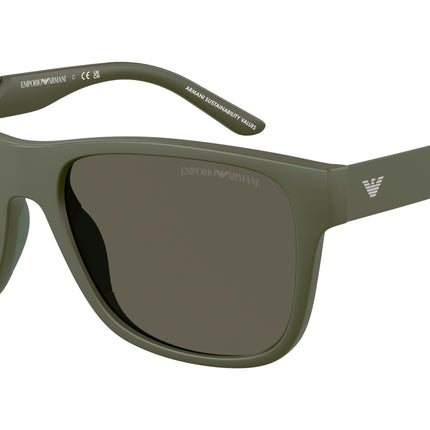 Emporio Armani EA4243 Square Sunglasses  618471-Matte Green 56-145-18 - Color Map Green