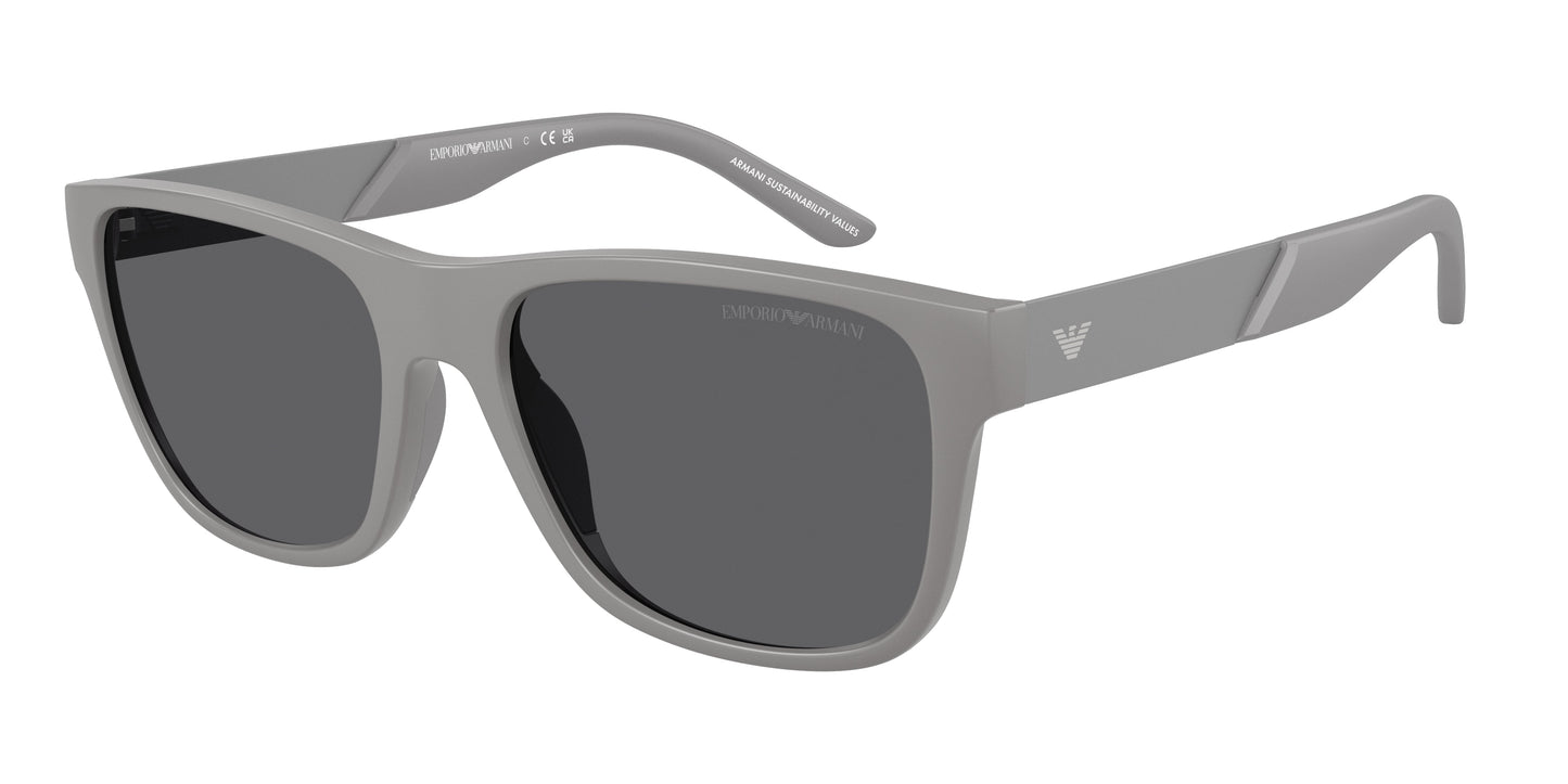 Emporio Armani EA4243 Square Sunglasses  6245/1-Matte Grey 56-145-18 - Color Map Grey