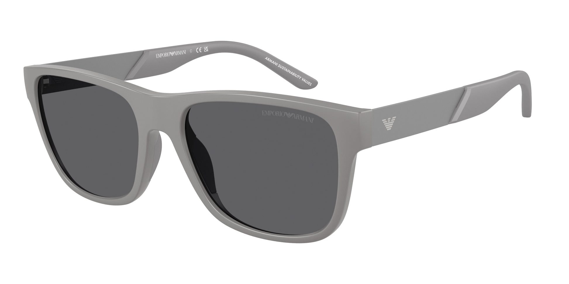 Emporio Armani EA4243 Square Sunglasses  6245/1-Matte Grey 56-145-18 - Color Map Grey