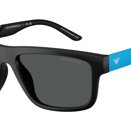 Emporio Armani EA4244U Rectangle Sunglasses  500187-Matte Black 57-145-18 - Color Map Black