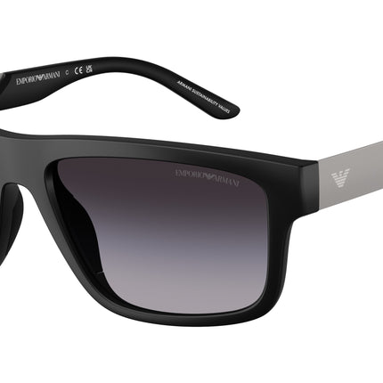 Emporio Armani EA4244U Rectangle Sunglasses  50018G-Matte Black 57-145-18 - Color Map Black