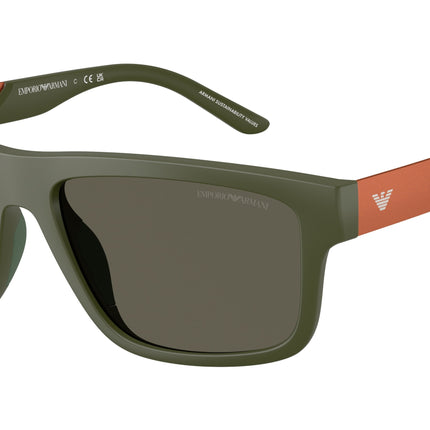 Emporio Armani EA4244U Rectangle Sunglasses  618471-Matte Green 57-145-18 - Color Map Green
