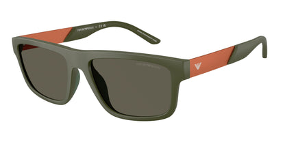Emporio Armani EA4244U Rectangle Sunglasses  618471-Matte Green 57-145-18 - Color Map Green