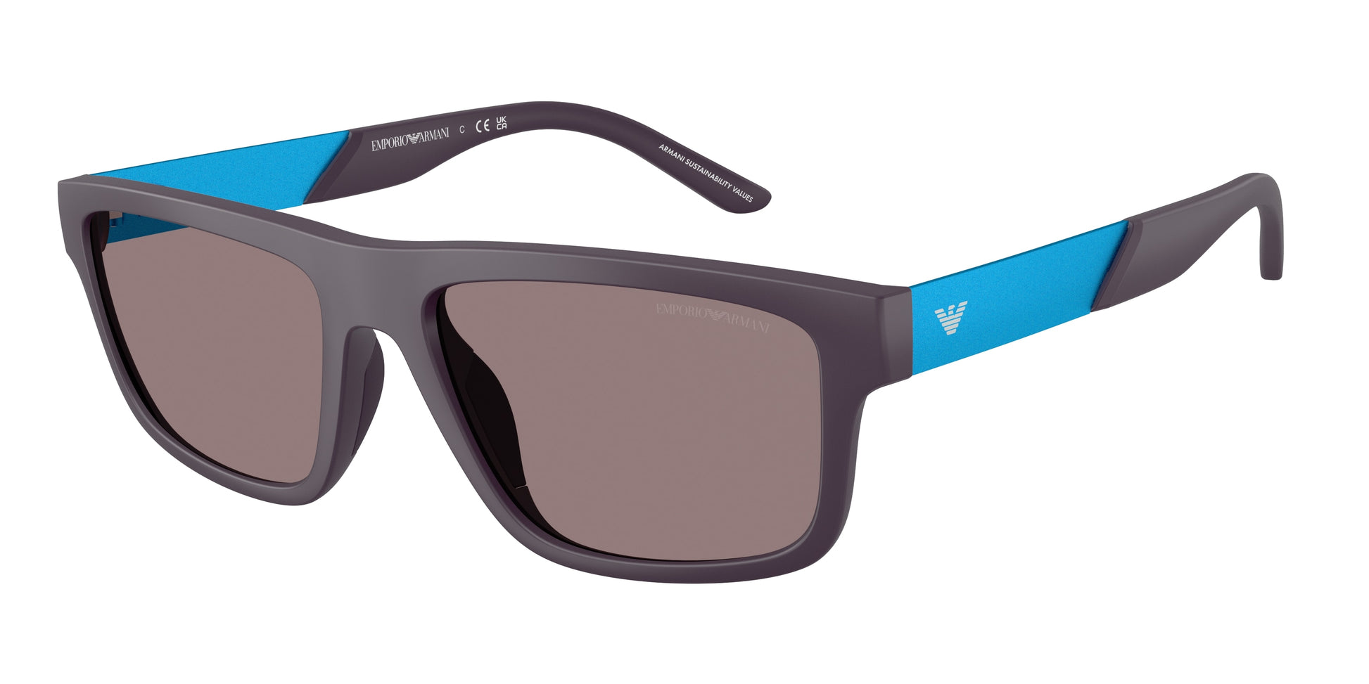 Emporio Armani EA4244U Rectangle Sunglasses  62427N-Matte Violet 57-145-18 - Color Map Violet