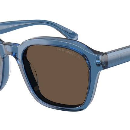 Emporio Armani EA4245U Irregular Sunglasses  624787-Shiny Transparent Blue 54-145-21 - Color Map Blue