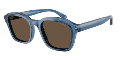 Emporio Armani EA4245U Irregular Sunglasses  624787-Shiny Transparent Blue 54-145-21 - Color Map Blue
