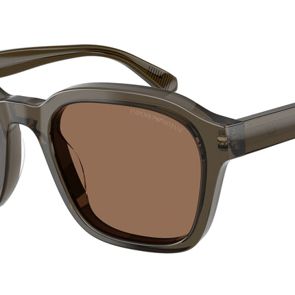 Emporio Armani EA4245U Irregular Sunglasses  624973-Shiny Transparent Grey 54-145-21 - Color Map Grey