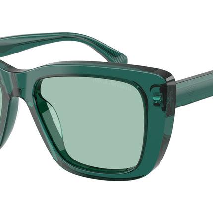 Emporio Armani EA4246U Cat Eye Sunglasses  6252/2-Shiny Transparent Green 54-140-17 - Color Map Green