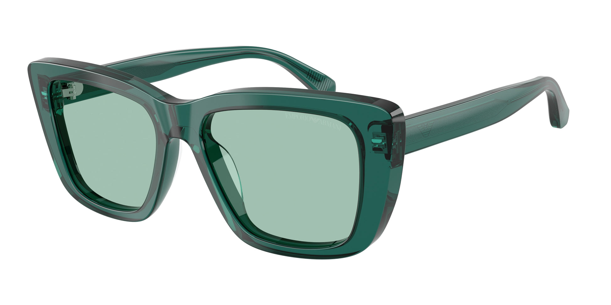 Emporio Armani EA4246U Cat Eye Sunglasses  6252/2-Shiny Transparent Green 54-140-17 - Color Map Green