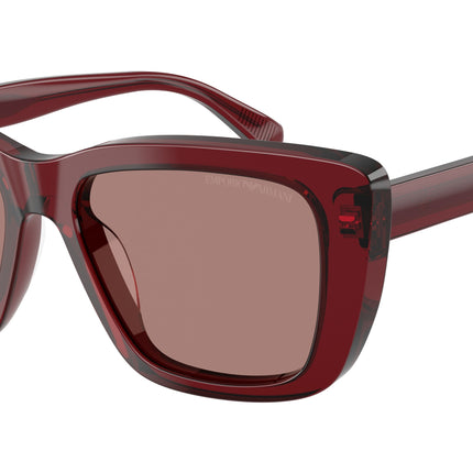 Emporio Armani EA4246U Cat Eye Sunglasses  625473-Shiny Transparent Bordeaux 54-140-17 - Color Map Red