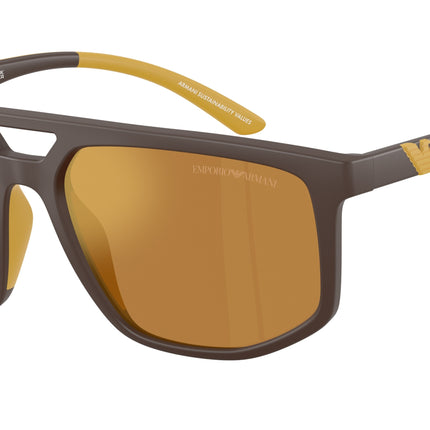 Emporio Armani EA4248U Pilot Sunglasses  62586H-Matte Brown 58-145-18 - Color Map Brown