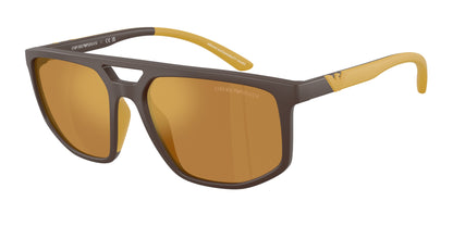 Emporio Armani EA4248U Pilot Sunglasses  62586H-Matte Brown 58-145-18 - Color Map Brown