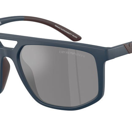 Emporio Armani EA4248U Pilot Sunglasses  62606G-Matte Blue 58-145-18 - Color Map Blue